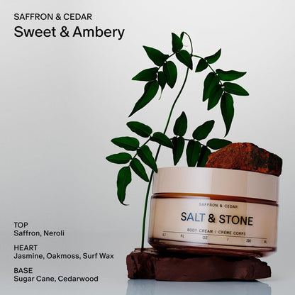 【エクスプレス便】SALT & STONE ボディクリームサフラン & シダー 200mL SALT & STONE Salt & Stone Body Cream Saffron & Cedar for all Skin Types (6.7 fl oz) 保湿クリーム ボディローション