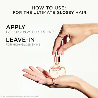 【エクスプレス便】Kerastase グロス アブソリュ グレイズ ドロップス 洗い流さないヘアオイル  Kerastase Gloss Absolu Glaze Drops Anti-Frizz Hair Oil 45ml ケラスターゼ  グロスオイル ローズオイル 配合