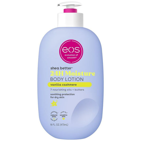 【エクスプレス便】 eos シアベター ボディローション バニラ カシミア 16oz 約473ml 24時間 保湿 軽い使い心地 ベタつかない ヴィーガン シアバター ボディケア eos Shea Better Body Lotion Vanilla Cashmere