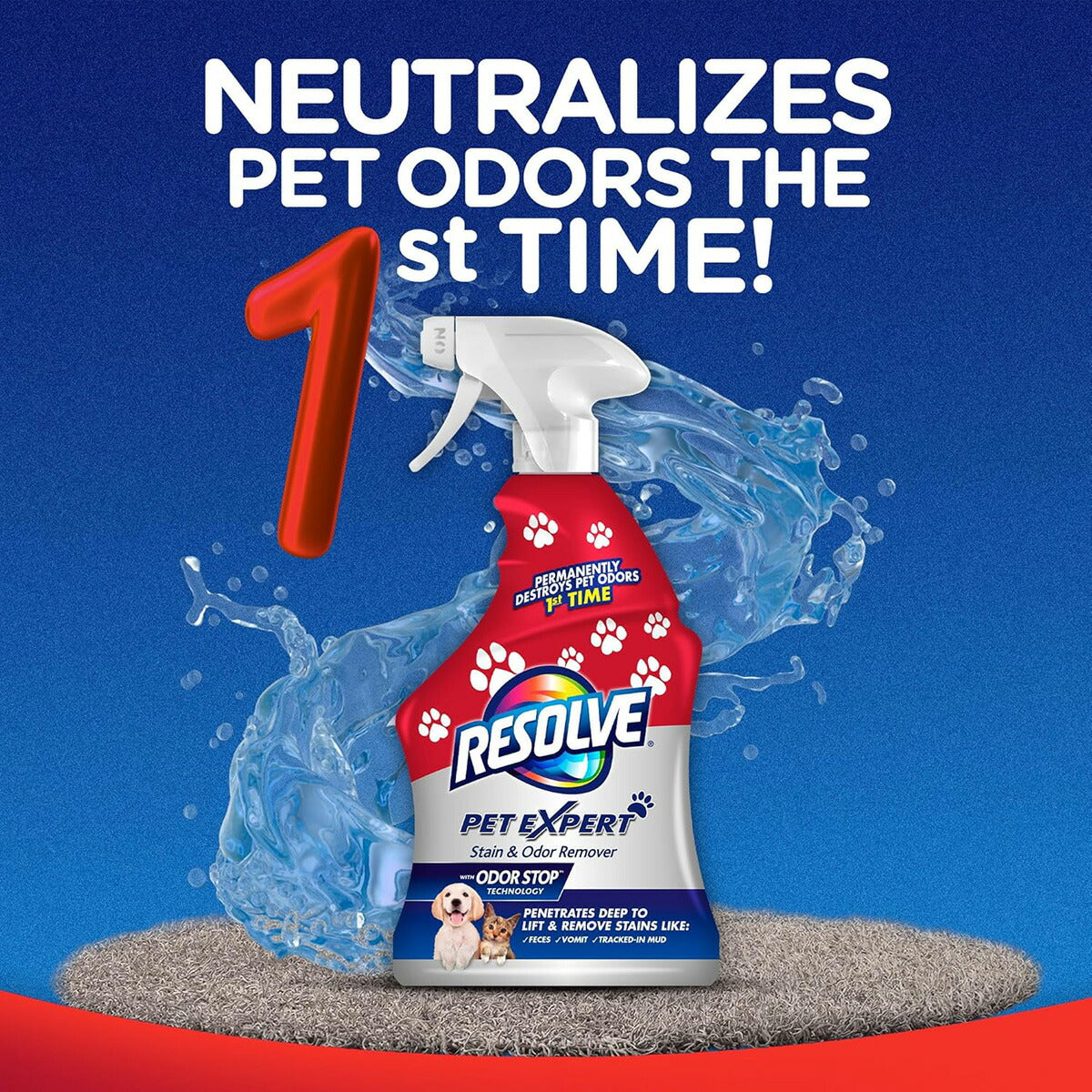 【エクスプレス便】Resolve リゾルブ ペット用 ステイン＆オドー リムーバー 22 fl oz Resolve Pet Expert Stain and Odor Remover カーペット・布製品用 しみ・ニオイ除去 ペットケア