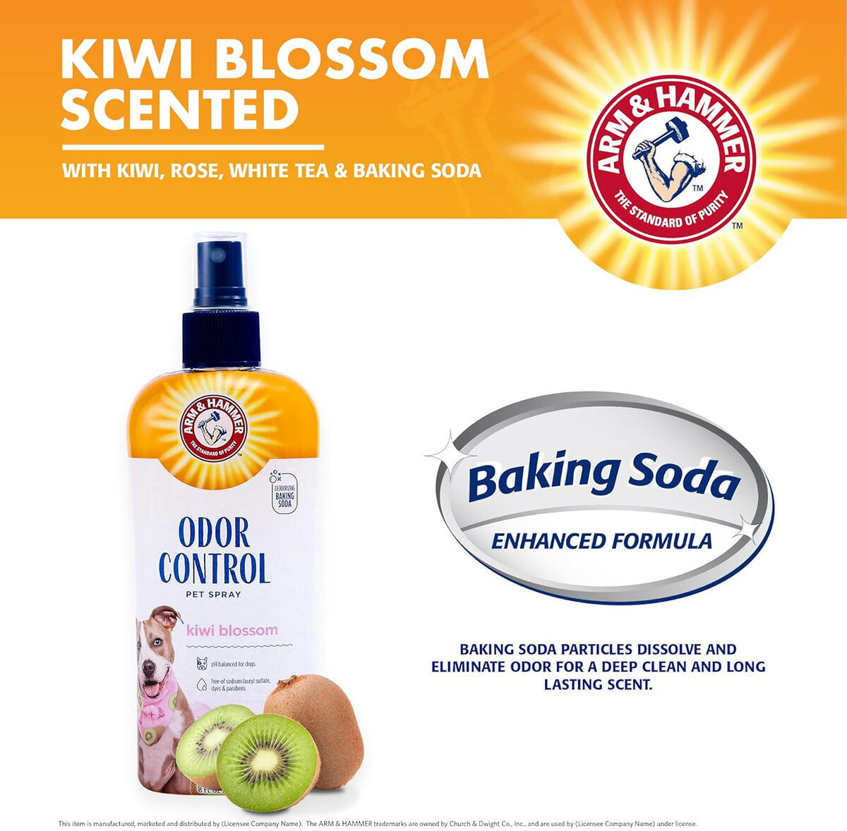 【エクスプレス便】Arm & Hammer ペット用 スーパー デオドライズ スプレー 8 fl oz アーム＆ハンマー  Arm & Hammer for Pets Super Deodorizing Spray for Dogs 犬用 消臭スプレー 強力消臭 キウイブロッサムの香り 子犬対応