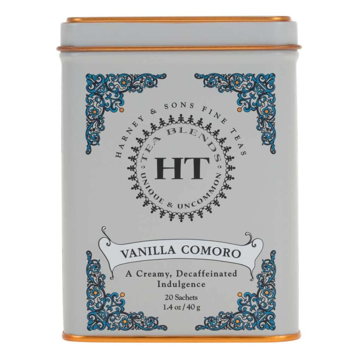 【追跡可能海外メール便】Harney & Sons ハーニー＆サンズ デカフェ バニラ コモロ 紅茶 20袋 缶入り カフェイン控えめ バニラ風味 ティー Harney & Sons Tea Decaffeinated, Great Present Idea, Vanilla Comoro, 1.4 oz Tin (20 Sachets)