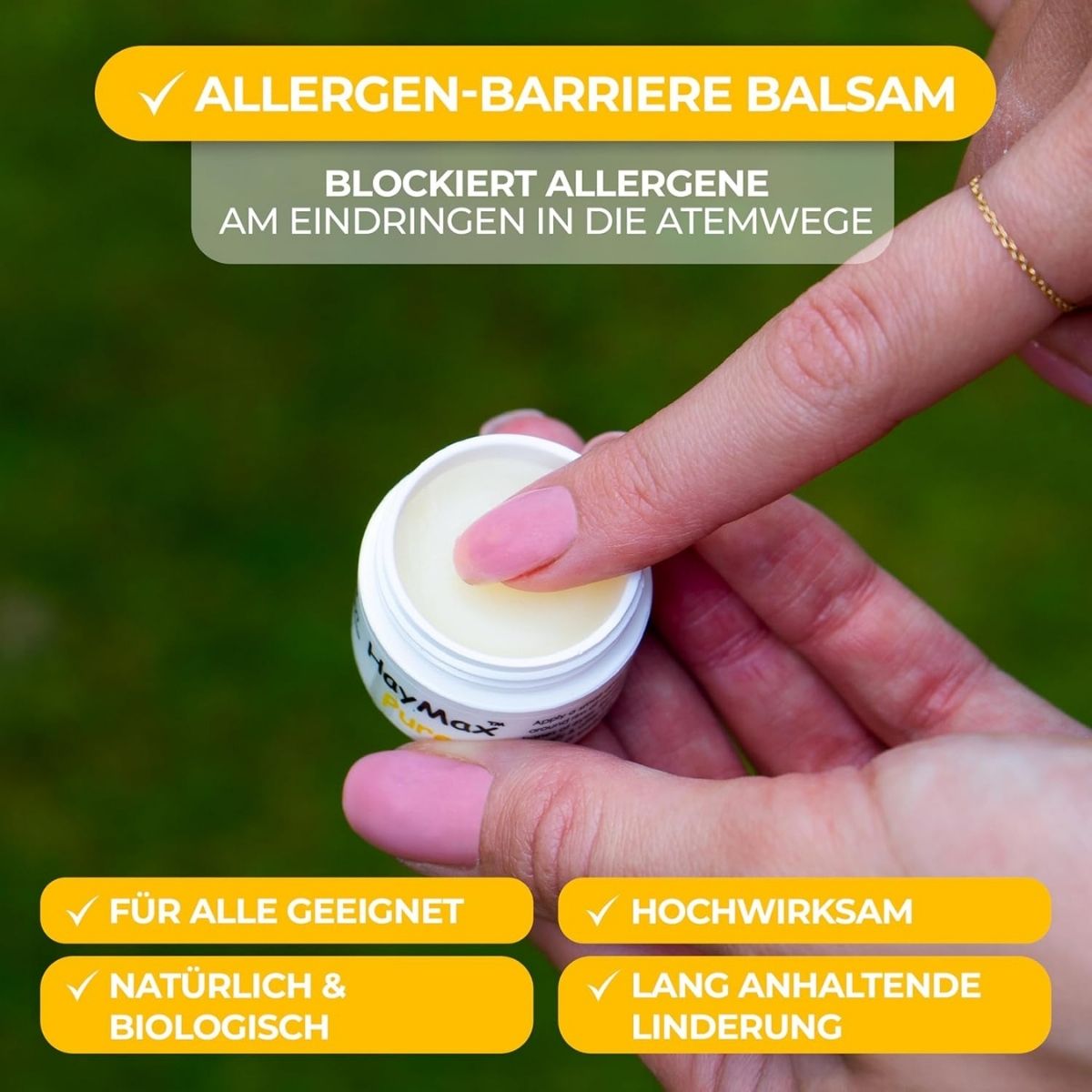 【追跡可能海外メール便】HayMax アレルゲンバリアバーム ピュア 0.17 fl oz (約5ml) HayMax Allergen Barrier Balm 0.17 fl oz 花粉  バリア
