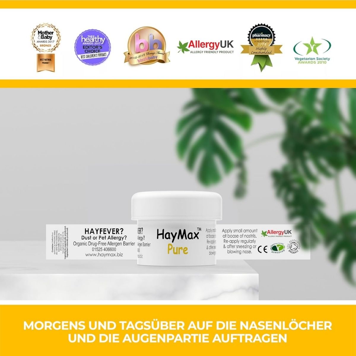 【追跡可能海外メール便】HayMax アレルゲンバリアバーム ピュア 0.17 fl oz (約5ml) HayMax Allergen Barrier Balm 0.17 fl oz 花粉  バリア