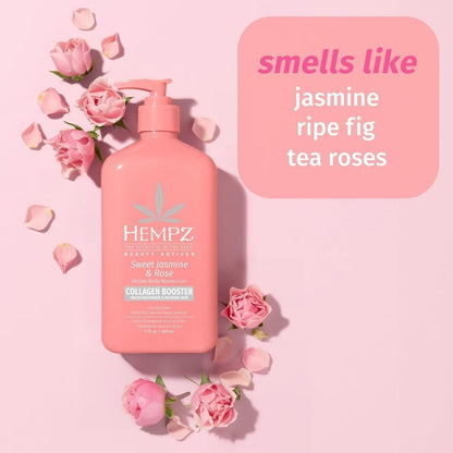 【エクスプレス便】 Hempz スイートジャスミン＆ローズ ハーバル ボディ保湿ローション 500ml  Hempz Sweet Jasmine & Rose Herbal Body Moisturizer Lotion 17oz  ヴィーガン ボディクリーム