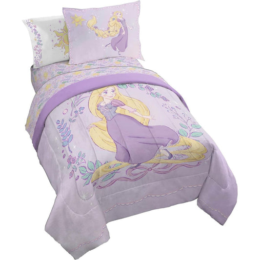 【エクスプレス便】ディズニー  布団 ラプンツェル 寝具 セット ツイン（日本のシングル） 5点セット 掛け布団 シーツ 枕カバー  Jay Franco Kids Comforter Set Includes Sheets and Pillow Coversディズニー公式商品