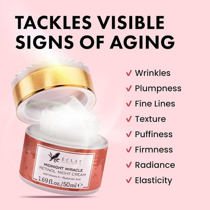 【エクスプレス便】 Eclat スキンケア レチノール ナイトクリーム 50mL Eclat Skincare Retinol Night Cream 50 ml ヒアルロン酸 配合 保湿クリーム
