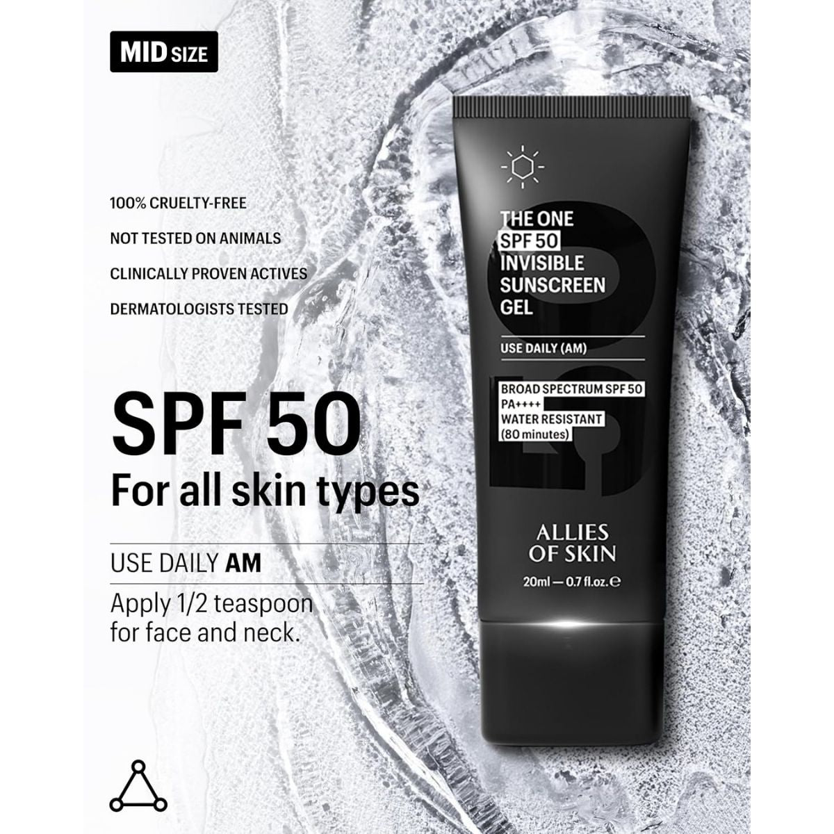 【追跡可能海外メール便】 Allies of Skin デイリーフェイスサンスクリーン SPF50  顔用日やけ止め 20ml Allies of Skin Daily Face Sunscreen SPF 50 Water Resistant & PA++++ Broad Spectrum UVA/UVB (0.7 oz)  紫外線対策 トラベルサイズ