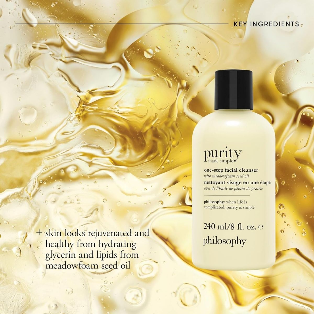 【エクスプレス便】 philosophy ピュリティ メイド シンプル ワンステップ フェイシャルクレンザー 240mL  philosophy purity made simple one-step facial cleanser 8 fl oz メイク落とし 洗顔フォーム