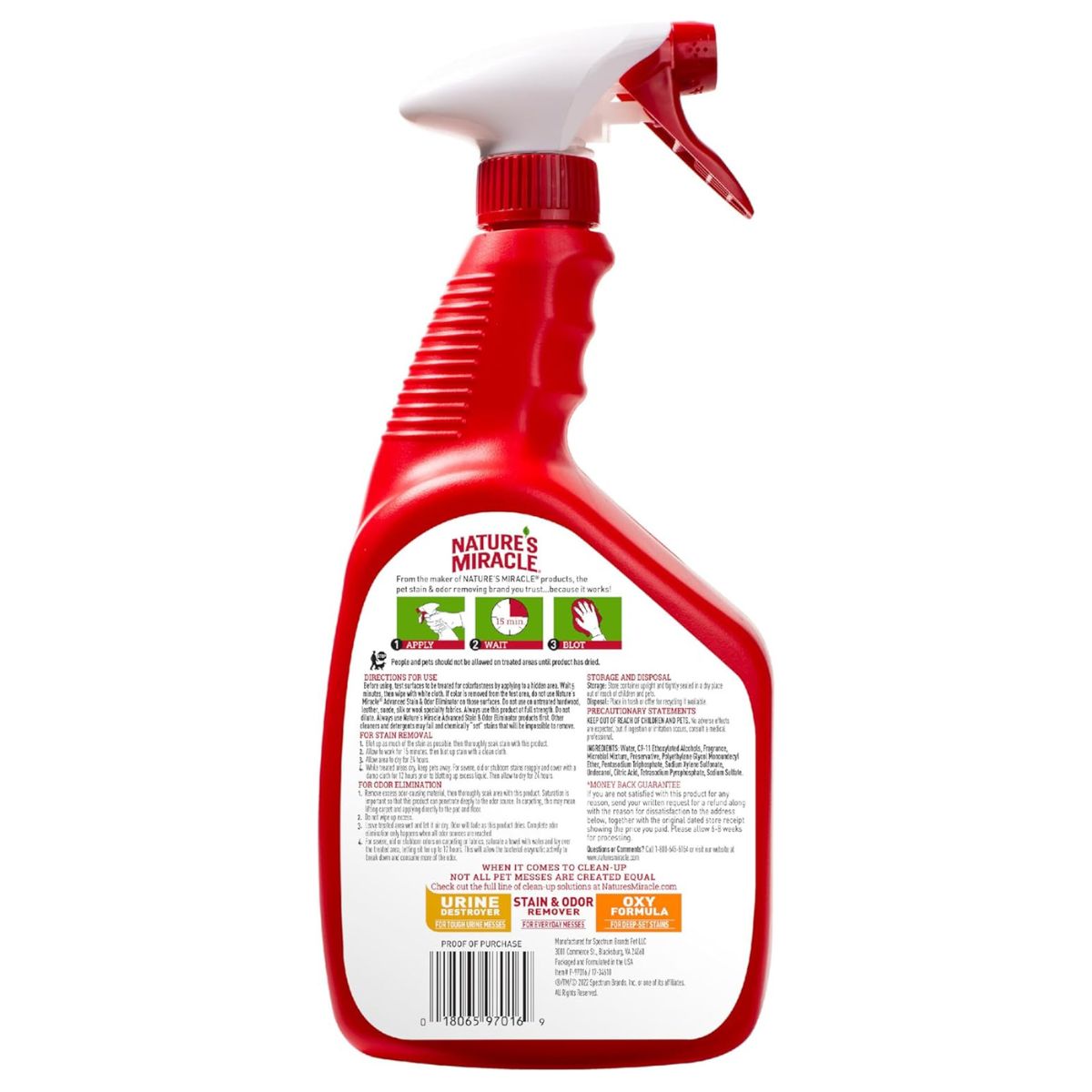 【エクスプレス便】 Nature’s Miracle 犬用 消臭スプレー 946ml 酵素クリーナー ペット用 尿・嘔吐・汚れ対応 強力 消臭 除菌クリーナー フレッシュの香り Nature’s Miracle Advanced Stain and Odor Eliminator Dog Spray