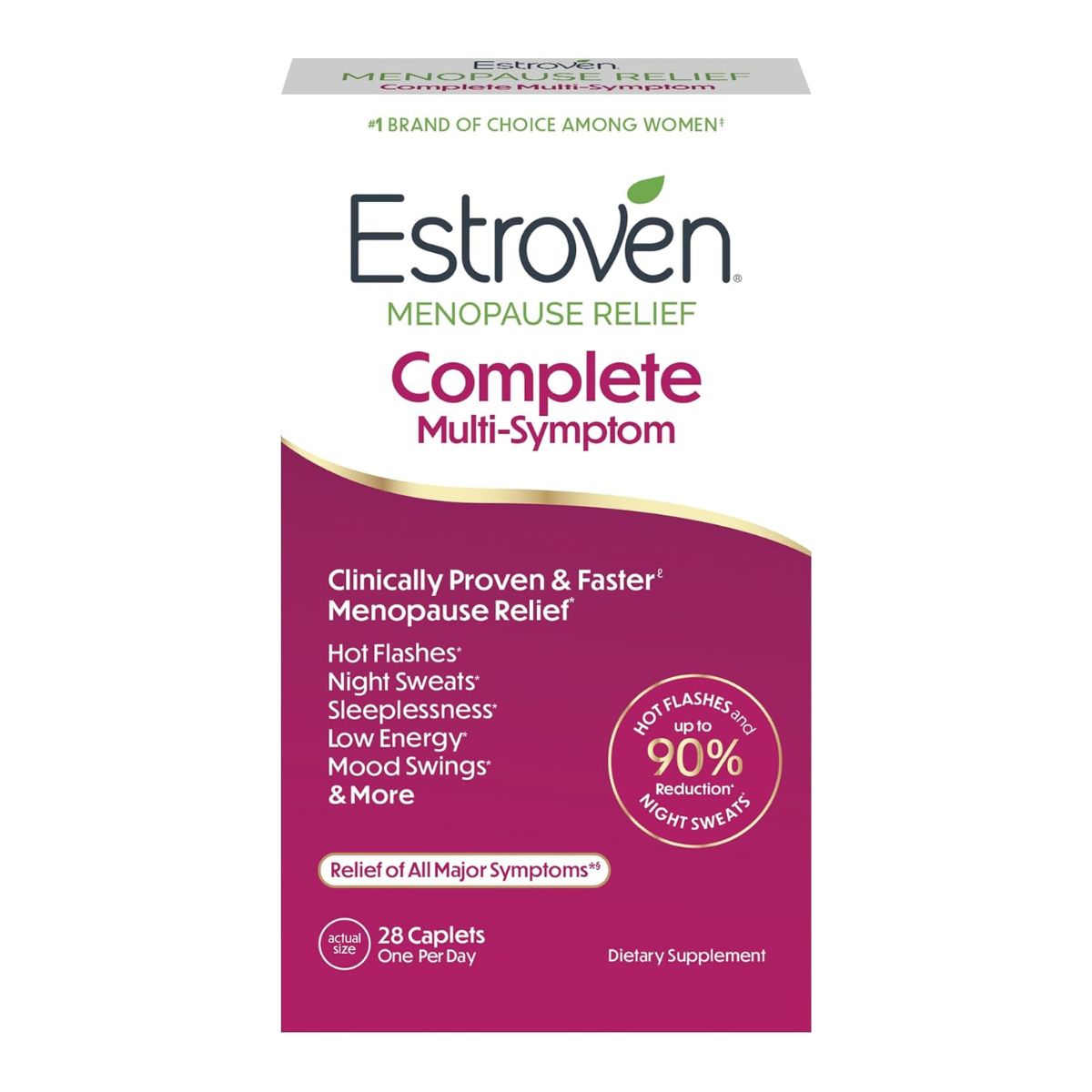 【追跡可能海外メール便】 Estroven Complete 28粒 更年期 サプリメント 女性用 ラポンティックルバーブ配合 植物由来 ノンホルモン Non-GMO グルテンフリー 海外サプリ Estroven Complete Multi-Symptom Menopause Supplement for Women, 28 Ct