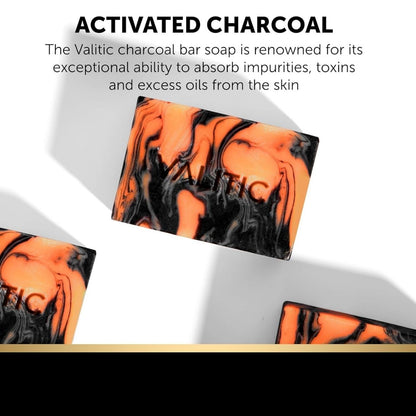 【エクスプレス便】 VALITIC  チャコール＆コウジ酸 ターメリック ダークスポットリムーバー ブラックソープ 2個セット VALITIC Charcoal Kojic Acid Turmeric Black Soap Bar Dark Spot Remover for Body or Face Wash 2 Pack 石鹸 くすみ ヒアルロン酸 ビタミンE