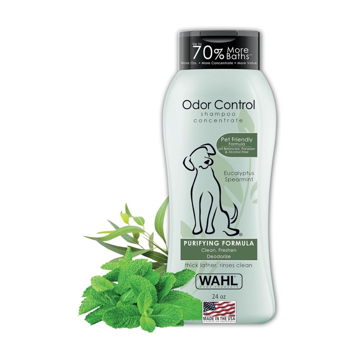 【エクスプレス便】Wahl オドーコントロール ペットシャンプー ユーカリ＆スペアミント 710mL Wahl USA Odor Control Shampoo for Dogs & Pets Eucalyptus & Spearmint Animal Deodorizer 24 Oz 犬用 臭いケア ペット シャンプー