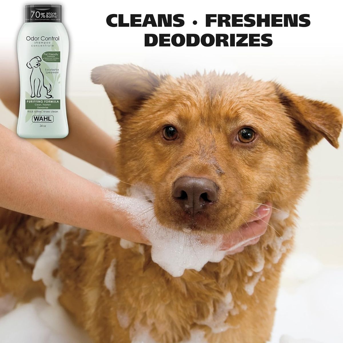 【エクスプレス便】Wahl オドーコントロール ペットシャンプー ユーカリ＆スペアミント 710mL Wahl USA Odor Control Shampoo for Dogs & Pets Eucalyptus & Spearmint Animal Deodorizer 24 Oz 犬用 臭いケア ペット シャンプー