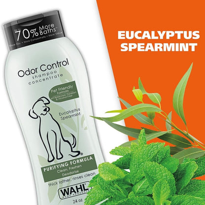 【エクスプレス便】Wahl オドーコントロール ペットシャンプー ユーカリ＆スペアミント 710mL Wahl USA Odor Control Shampoo for Dogs & Pets Eucalyptus & Spearmint Animal Deodorizer 24 Oz 犬用 臭いケア ペット シャンプー