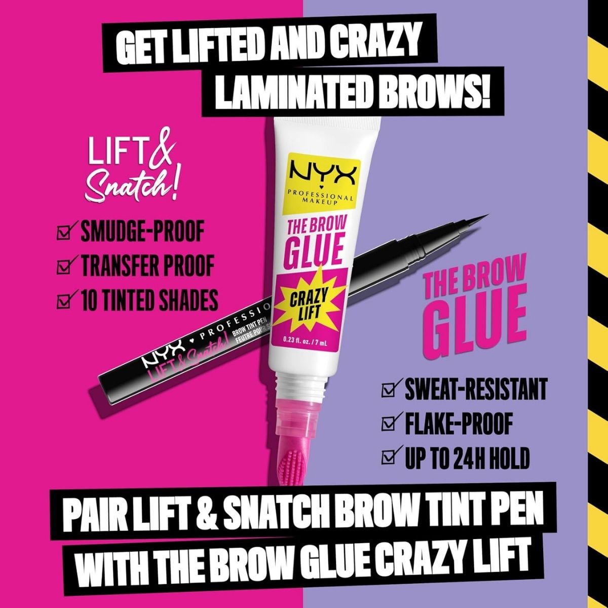【追跡可能海外メール便】NYX メイクアップ 眉用ジェル ザ ブロウ グルー クレイジーリフト クリアタイプ NYX PROFESSIONAL MAKEUP The Brow Glue Crazy Lift Brow Lamination Gel  Clear Eyebrow Gel ニックス アイブロウ 眉毛マスカラ