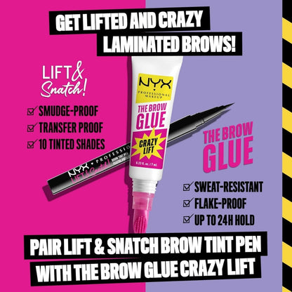 【追跡可能海外メール便】NYX メイクアップ 眉用ジェル ザ ブロウ グルー クレイジーリフト クリアタイプ NYX PROFESSIONAL MAKEUP The Brow Glue Crazy Lift Brow Lamination Gel  Clear Eyebrow Gel ニックス アイブロウ 眉毛マスカラ