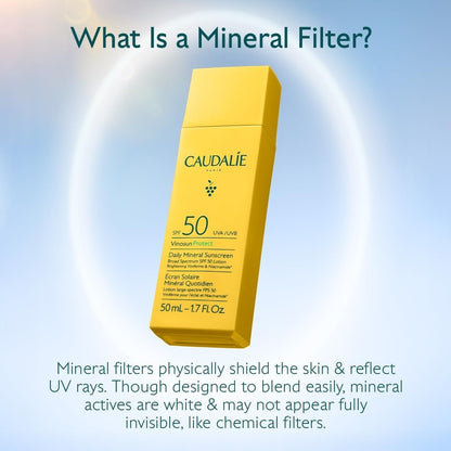 【エクスプレス便】Caudalie ヴィノサン ミネラルUVプロテクト SPF50 Vinosun Protect Daily Mineral Sunscreen SPF50-50 mL 日焼け止め 紫外線対策 顔用