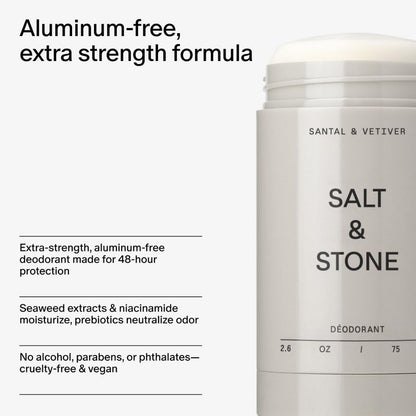 【エクスプレス便】SALT & STONE デオドラント（サンタル＆ベチバーの香り）アルミニウムフリー 男女兼用 シアバター配合 クルエルティフリー 2.6 oz SALT & STONE Aluminum Free Deodorant Santal & Vetiver