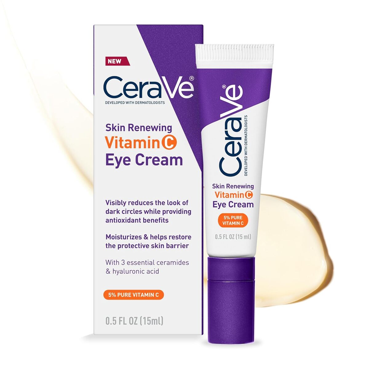 【エクスプレス便】CeraVe スキンリニューイング ビタミンC アイクリーム セラヴィ Skin Renewing Vitamin C Eye Cream 0.5oz/15ml ヒアルロン酸 セラミド 目の下 クマ クリーム