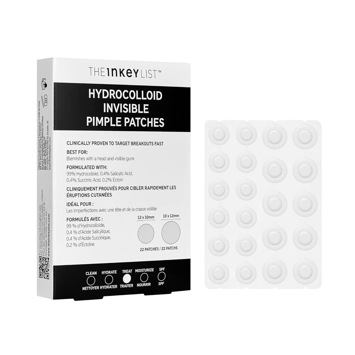 【エクスプレス便】The INKEY List ハイドロコロイド インビジブル ピンプル パッチズ ザインキーリスト Hydrocolloid Invisible Pimple Patches 0.09oz/約2.6g 22patches ニキビパッチ ニキビケア 透明 ハイドロコロイド