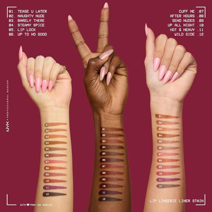 【エクスプレス便】NYX PROFESSIONAL MAKEUP リップランジェリーライナーステイン ニックス プロフェッショナル メイクアップ Lip Lingerie Liner Stain After Hours (Warm Rose) 0.03oz/1ml 落ちない リップライナー