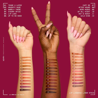 【エクスプレス便】NYX PROFESSIONAL MAKEUP リップランジェリーライナーステイン ニックス プロフェッショナル メイクアップ Lip Lingerie Liner Stain Barely There (Peach Nude) 0.03oz/1ml 落ちない リップライナー