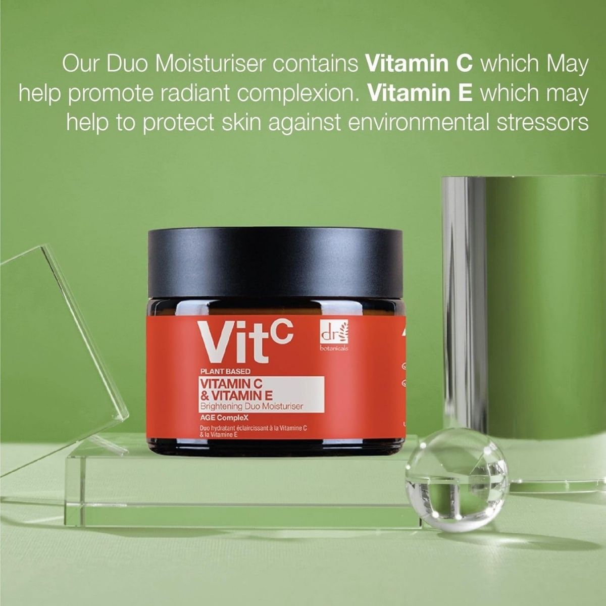 【エクスプレス便】Dr Botanicals ブライトニング デュオ モイスチャライザー 60mL Dr Botanicals Vitamin C & E Brightening Duo Moisturizer 2.0 Fl oz ビタミンC ビタミンE 配合 保湿クリーム