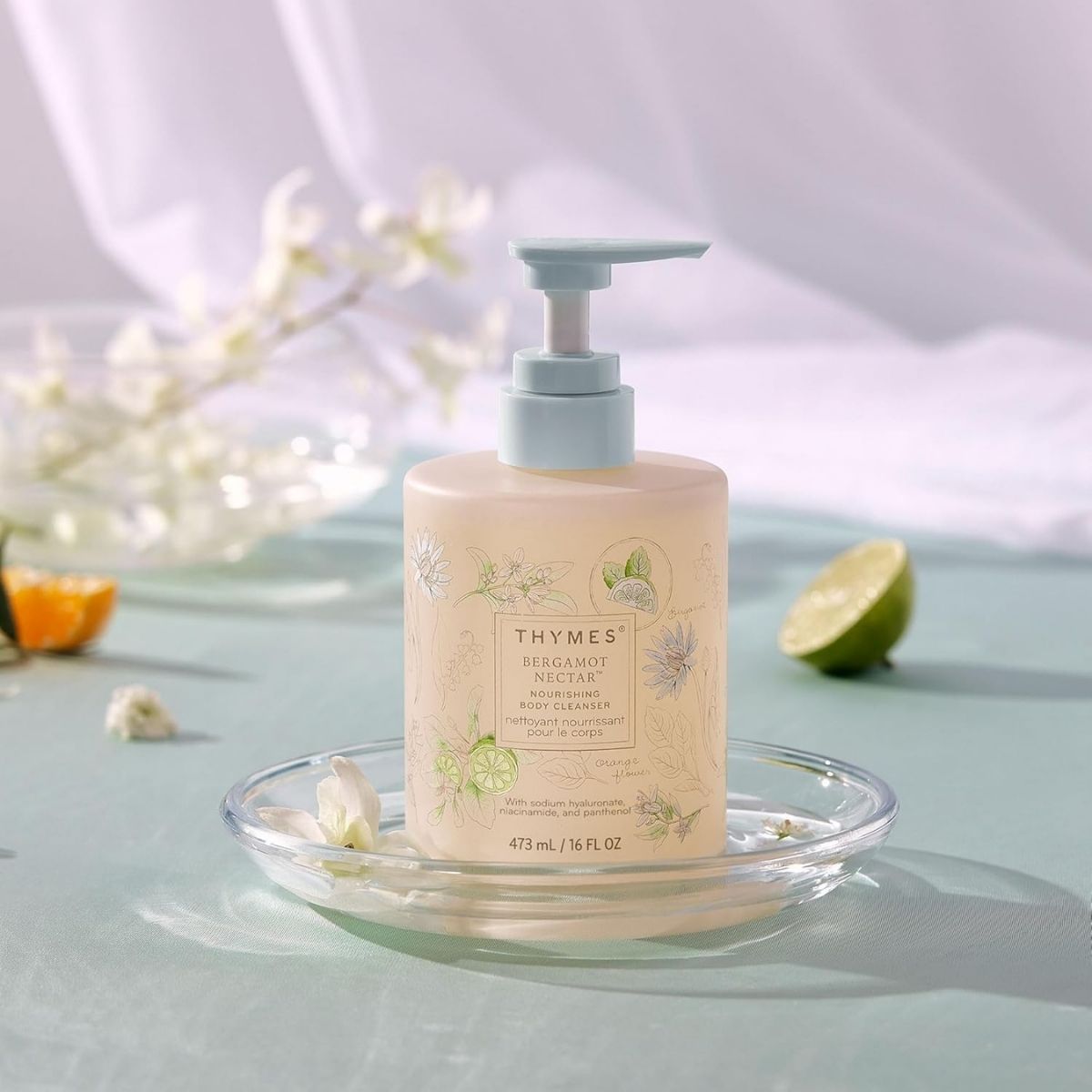 【エクスプレス便】Thymes ナリッシング ボディクレンザー 473ml （ベルガモットネクター）Thymes Nourishing Body Cleanser (Bergamot Nectar 16 fl oz) シトラス サンダルウッド ボディウォッシュ