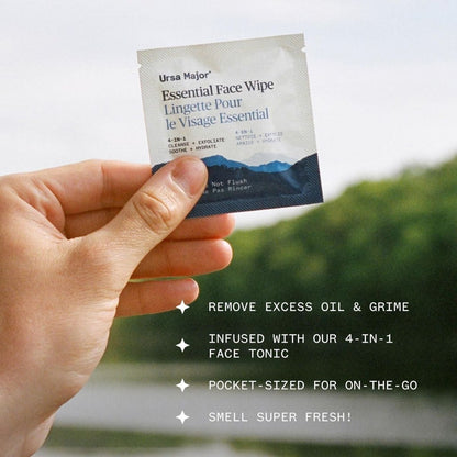 【エクスプレス便】Ursa Major エッセンシャル フェイスワイプ（個包装・20枚入り） Ursa Major Essential Face Wipes 20 Count ユニセックス パラベンフリー  クルエルティフリー