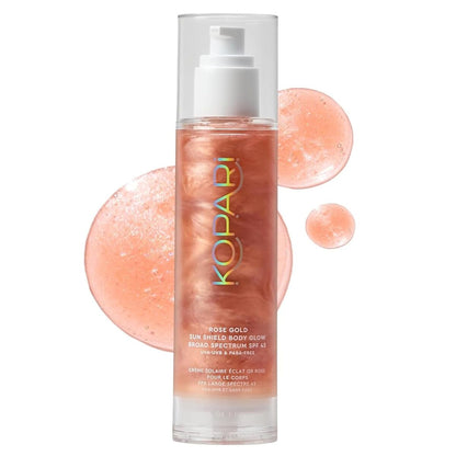【エクスプレス便】 Kopari サンシールド ボディグロウ サンスクリーン コパリ Sun Shield Body Glow Sunscreen SPF45 Rose Gold 5oz/150ml 日焼け止め ボディ 艶
