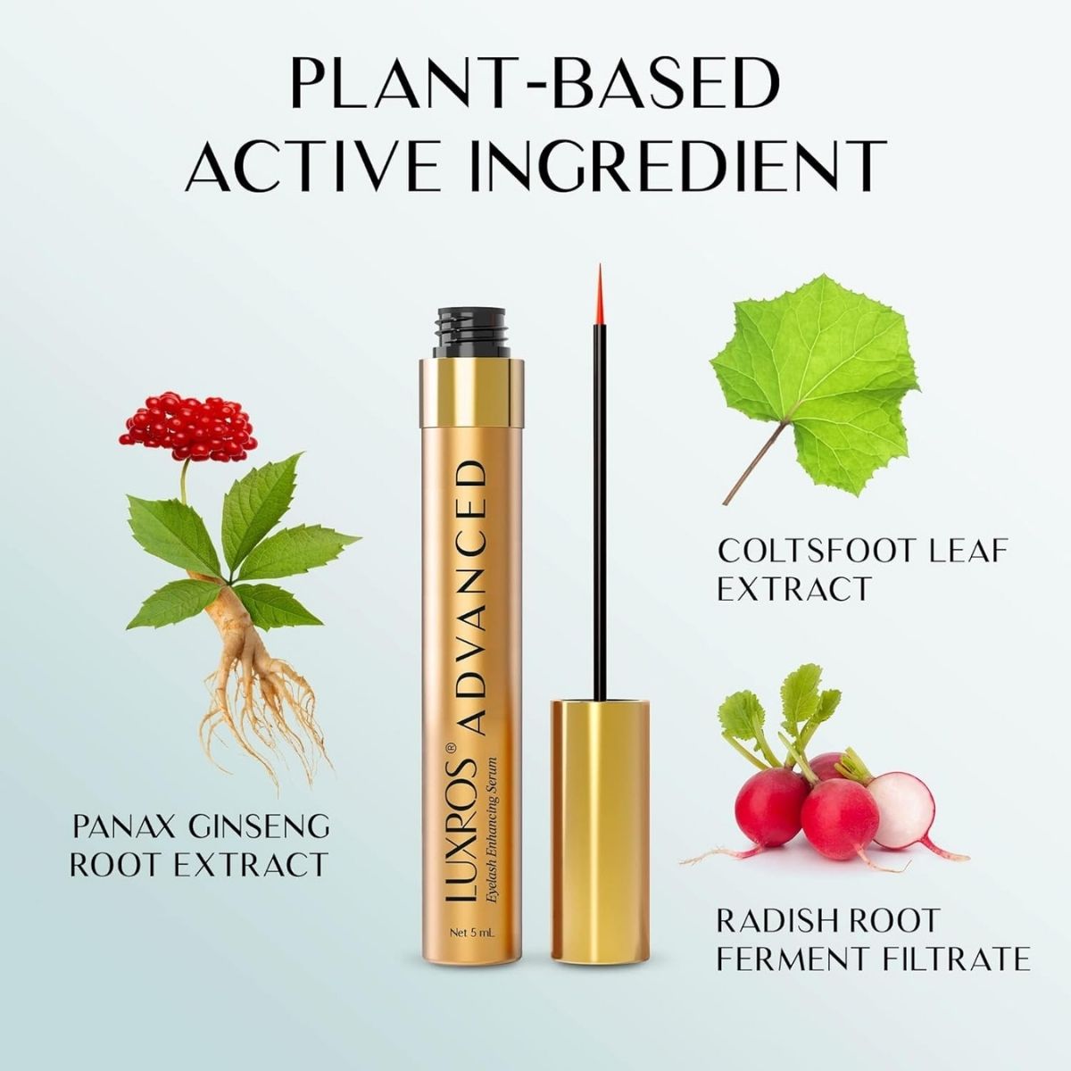 【エクスプレス便】 LUXROS ボタニカル ラッシュセラム 5mL まつ毛美容液 LUXROS Eyelash Growth Serum 5 mL 高麗人参根エキス フキタンポポ葉エキス 配合 アイラッシュセラム