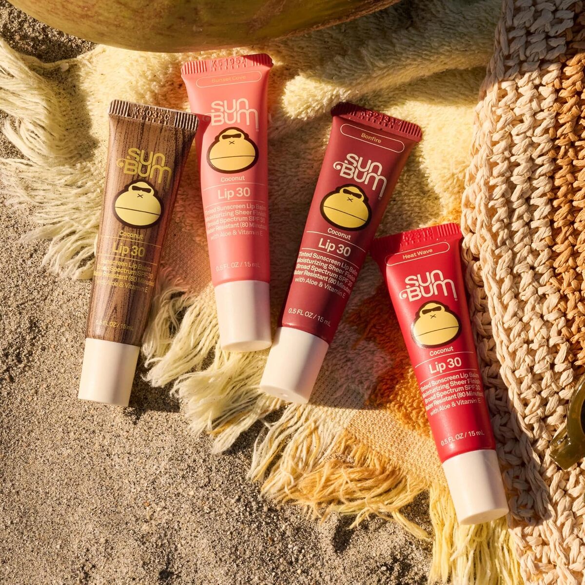 【エクスプレス便】 Sun Bum SPF30 サンスクリーン ボンファイヤー ティンテッド リップバーム サンバム SPF30 Sunscreen Bonfire Tinted Lip Balm Bonfire 0.5oz/15ml 日焼け止め ティント リップ ビタミンE配合