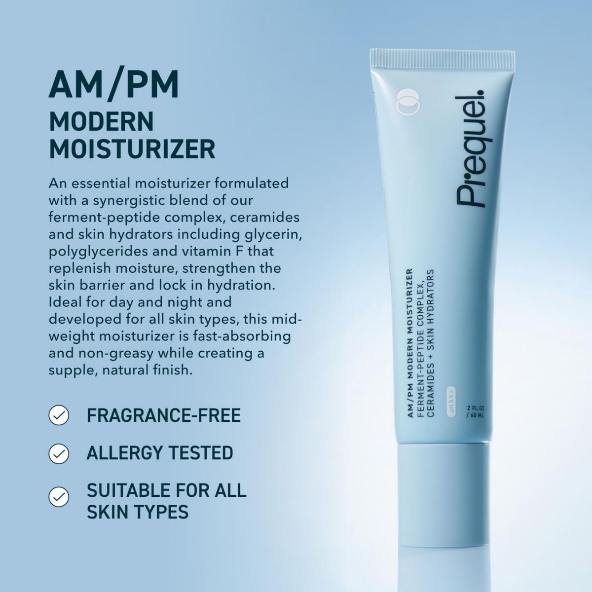 【エクスプレス便】Prequel Skin スキン AM/PM モダン モイスチャライザー 60mL Prequel Skin AM/PM Modern Moisturizer 2 fl oz  ペプチド配合 保湿クリーム