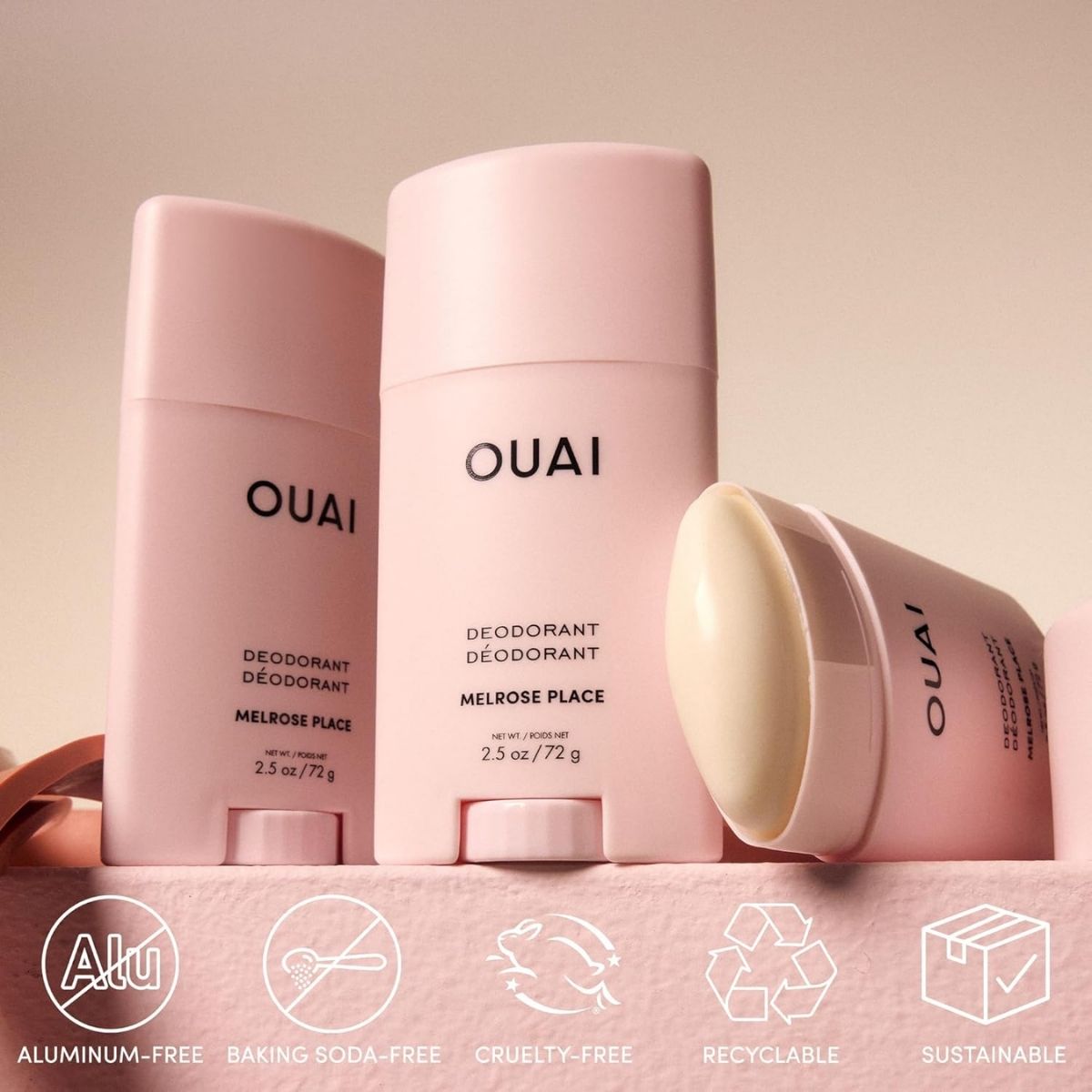 【エクスプレス便】OUAI  ウェ アルミニウムフリー デオドラント メルローズプレイス 72g  OUAI Aluminum Free Deodorant Melrose Place (2.5 oz)  制汗剤  フローラルの香り