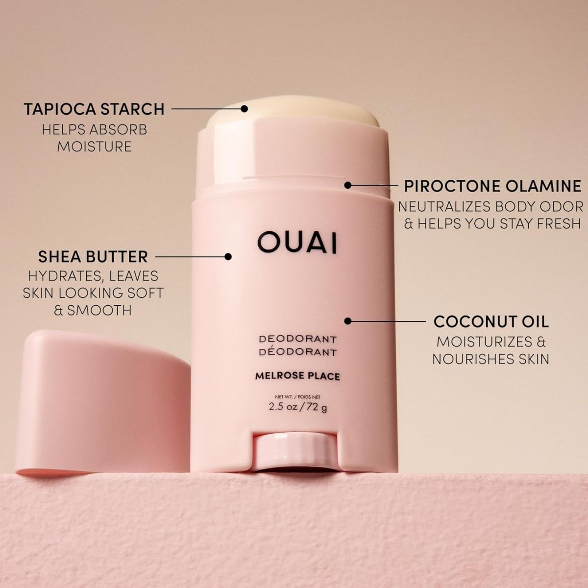 【エクスプレス便】OUAI  ウェ アルミニウムフリー デオドラント メルローズプレイス 72g  OUAI Aluminum Free Deodorant Melrose Place (2.5 oz)  制汗剤  フローラルの香り