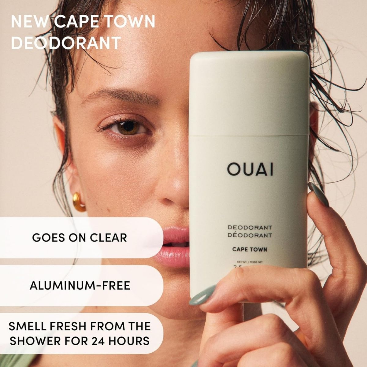 【エクスプレス便】OUAI  ウェ アルミニウムフリー デオドラント ケープタウン 72g  OUAI Aluminum Free Deodorant Basil & Green Fig Cape Town (2.5 oz)  制汗剤  バジル&グリーンフィグの香り