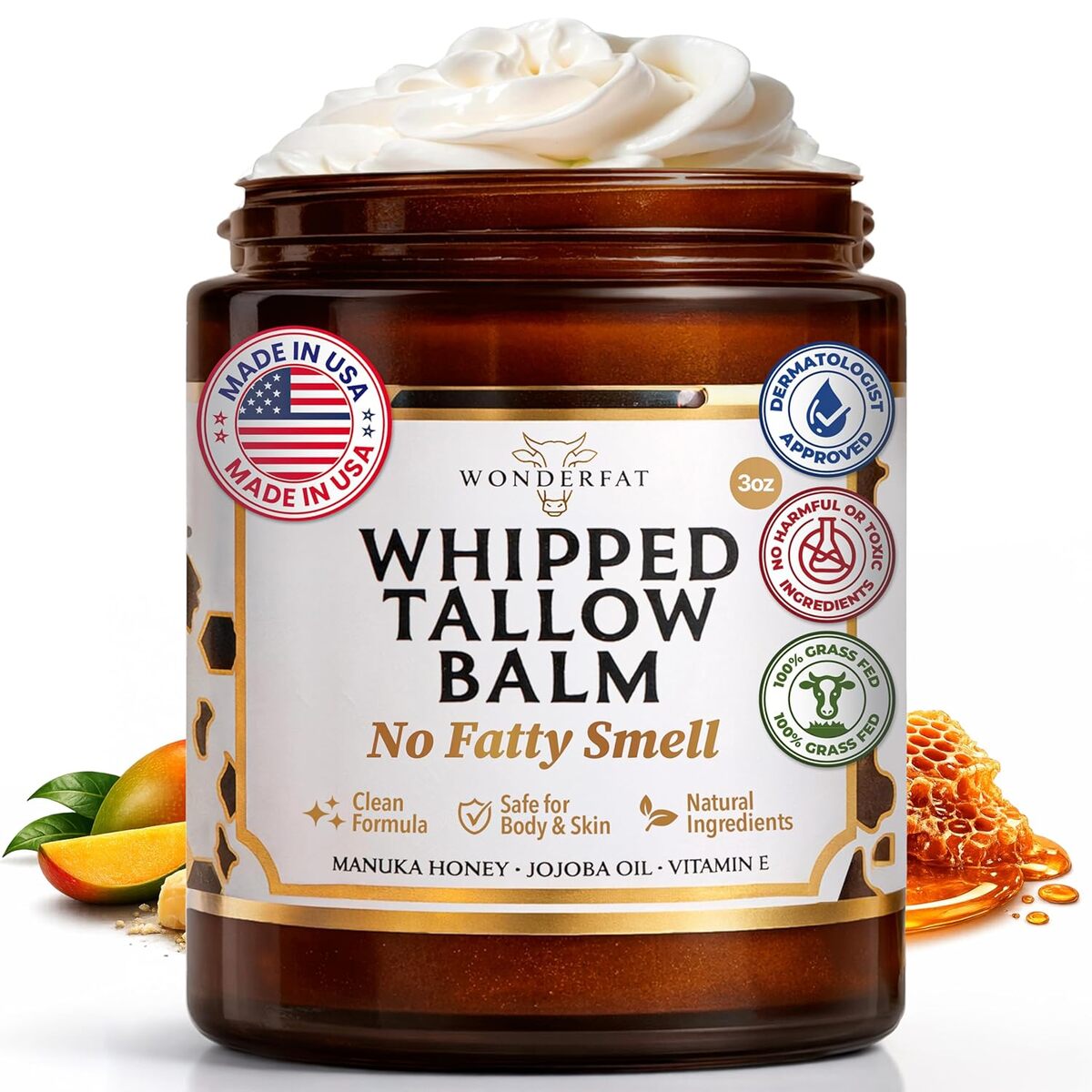 【エクスプレス便】Wonderfat ホイップ タロー バーム ワンダーファット Whipped Tallow Balm 3oz/85g 敏感肌 マヌカハニー配合 顔 体 兼用