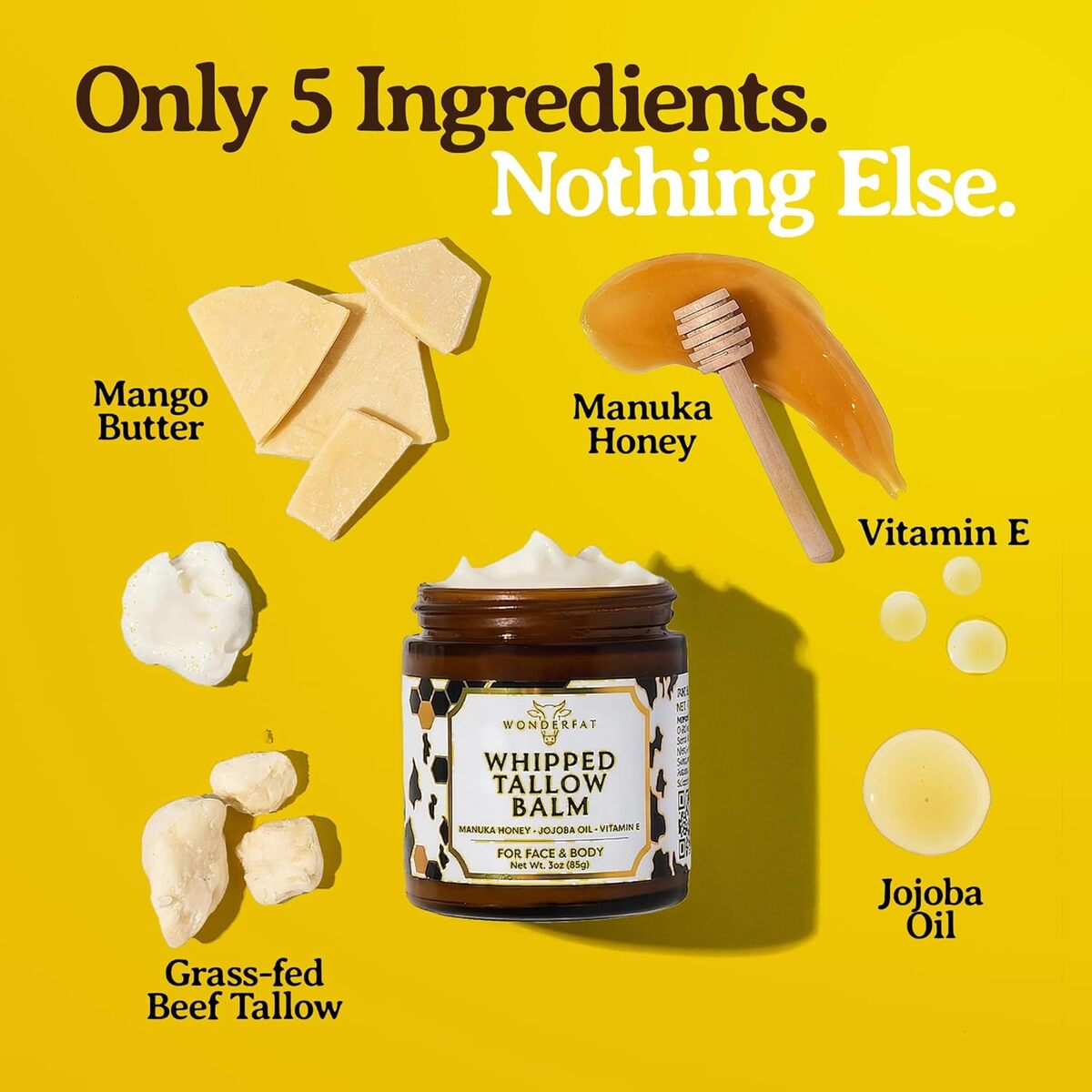 【エクスプレス便】Wonderfat ホイップ タロー バーム ワンダーファット Whipped Tallow Balm 3oz/85g 敏感肌 マヌカハニー配合 顔 体 兼用