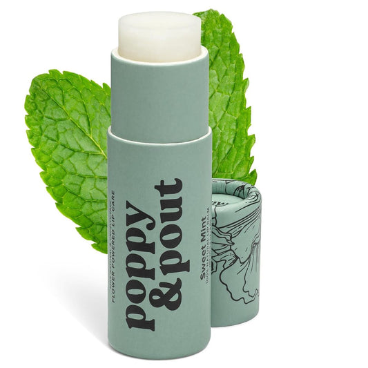 【エクスプレス便】Poppy & Pout リップバーム（スイートミントの香り） ポピー＆パウト Lip Balm Sweet Mint 0.3oz/8.5g オーガニック ココナッツオイル 蜜蝋 ビタミン 配合 リップケア 動物実験なし