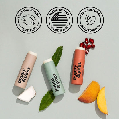 【エクスプレス便】Poppy & Pout リップバーム（スイートミントの香り） ポピー＆パウト Lip Balm Sweet Mint 0.3oz/8.5g オーガニック ココナッツオイル 蜜蝋 ビタミン 配合 リップケア 動物実験なし