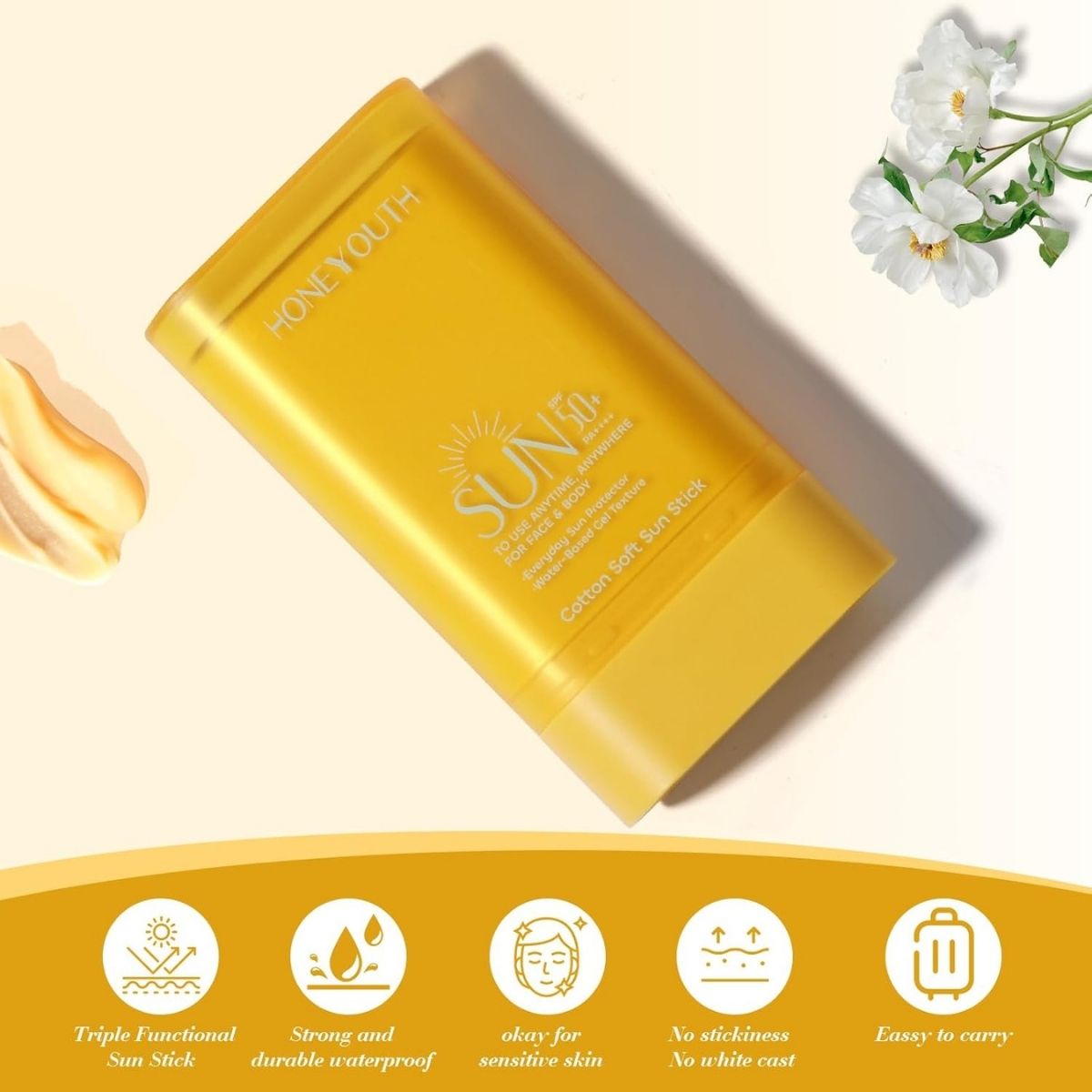【エクスプレス便】 Honeyouth フェイス＆ボディ用 クイックサンスティック SPF50+ 16g  Honeyouth Stick for Face and Body Quick Sunstick Protection Bar SPF50+ 0.56 fl oz 日焼け止め UVケア 紫外線対策