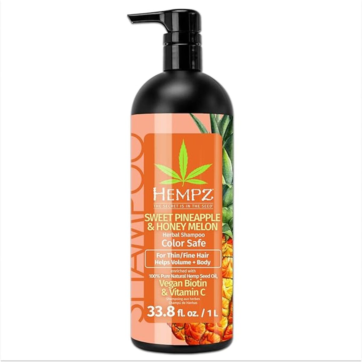 【エクスプレス便】Hempz Biotin Hair Shampoo - Sweet Pineapple & Honey Melon 33.8 Fl OZ ヘンプ ビオチン ヘアシャンプー スイートパイナップル＆ハニーメロン 1L  保湿 ビタミンC配合 シアバター オイル