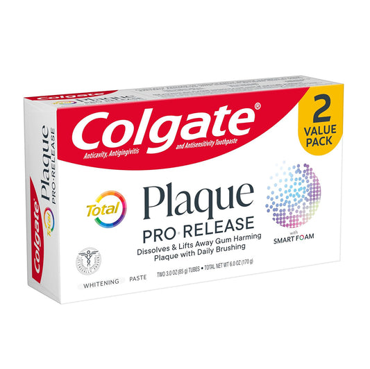 【追跡可能海外メール便】【お得な2本セット】Colgate Total Plaque Pro Release Whitening Toothpaste 3.0oz Pack of 2</br>コルゲート トータルプラーク プロリリース ホワイトニング歯磨き粉 85g（2本セット）</br>白い歯　　　過敏症予防