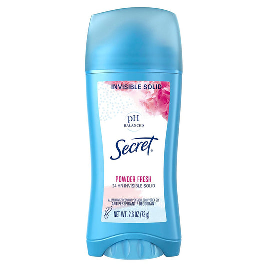 【追跡可能海外メール便】Secret Invisible Solid Antiperspirant and Deodorant for Women, Powder Fresh, 2.6 oz<br>シークレット インビシブルソリッド 制汗剤　パウダーフレッシュの香り <br>スティックタイプ　制汗剤　消臭剤　女性用