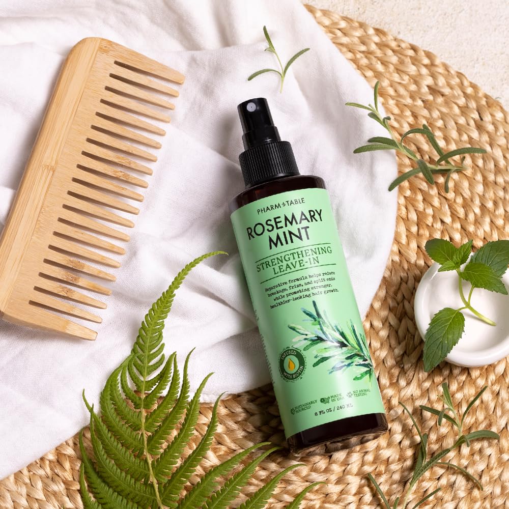 【エクスプレス便】Rosemary & Mint Leave-In Conditioner 240ml 　PHARM to TABLE ファームトゥテーブル　ローズマリー&ミント　コンディショナー　頭皮ケア　乾燥肌　ヘアケア　髪の絡まり解消　くせ毛　美髪ケア　アウトバストリートメント