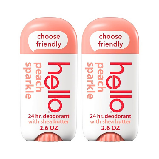 【エクスプレス便】【お得な2本セット】Hello Peach Aluminum Free Deodorant 2.6oz (Pack of 2)ハロー ピーチ アルミニウムフリー デオドラント 73g（2本セット）スティックタイプ　男性用　女性用　24時間消臭