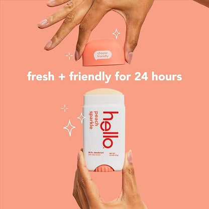 【エクスプレス便】【お得な2本セット】Hello Peach Aluminum Free Deodorant 2.6oz (Pack of 2)ハロー ピーチ アルミニウムフリー デオドラント 73g（2本セット）スティックタイプ　男性用　女性用　24時間消臭