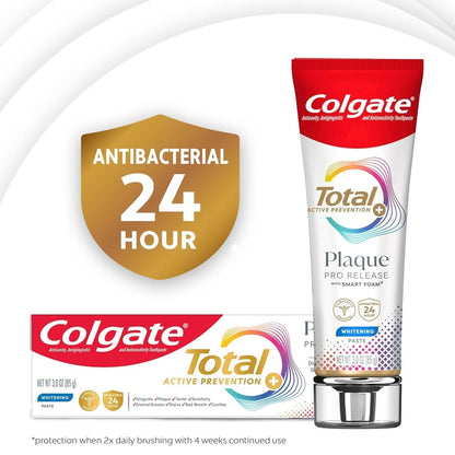 【エクスプレス便】【お得な2本セット】Colgate Total Plaque Pro Release Whitening Toothpaste 3.0oz Pack of 2</br>コルゲート トータルプラーク プロリリース ホワイトニング歯磨き粉 85g（2本セット）</br>白い歯　　　過敏症予防