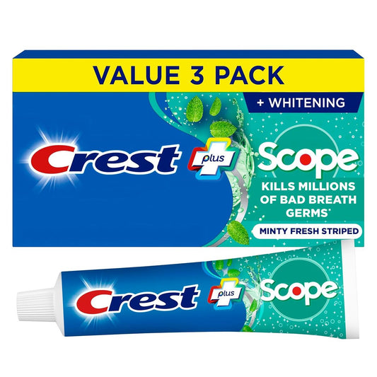 【エクスプレス便】3 本セット Crest + Scope Complete Whitening Toothpaste, Minty Fresh  5.4oz<br> クレスト コンプリート ホワイトニング歯磨き粉 ミント フレッシュ 153g